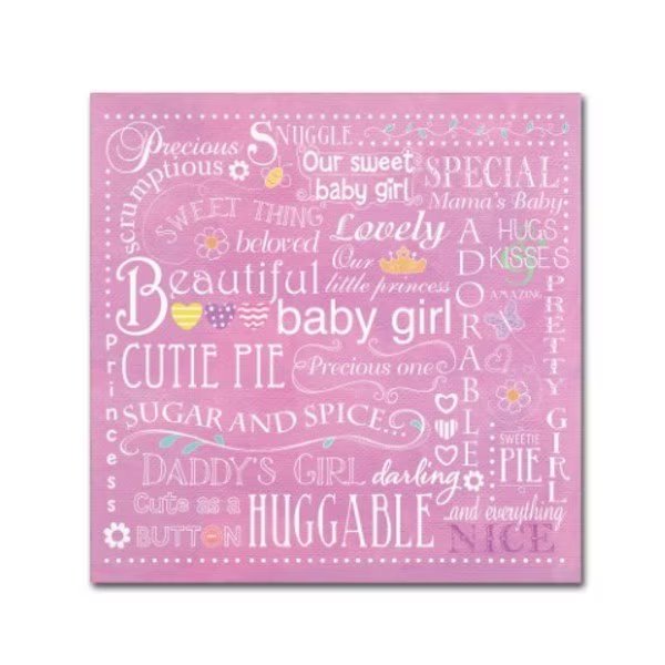 Fiona Stokes-Gilbert 'Baby Girl' Canvas Art, 24x24, Trademark Fine Art, Mfr#: ALI13692-C2424GG